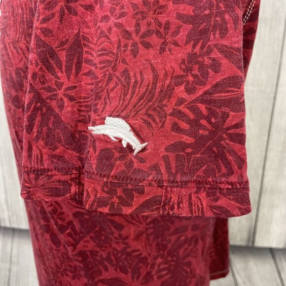 Tommy Bahama Men's Medium Red Trim Fit Pima Cotton Shorts Sleeve Polo Shirt - Picture 5 of 7